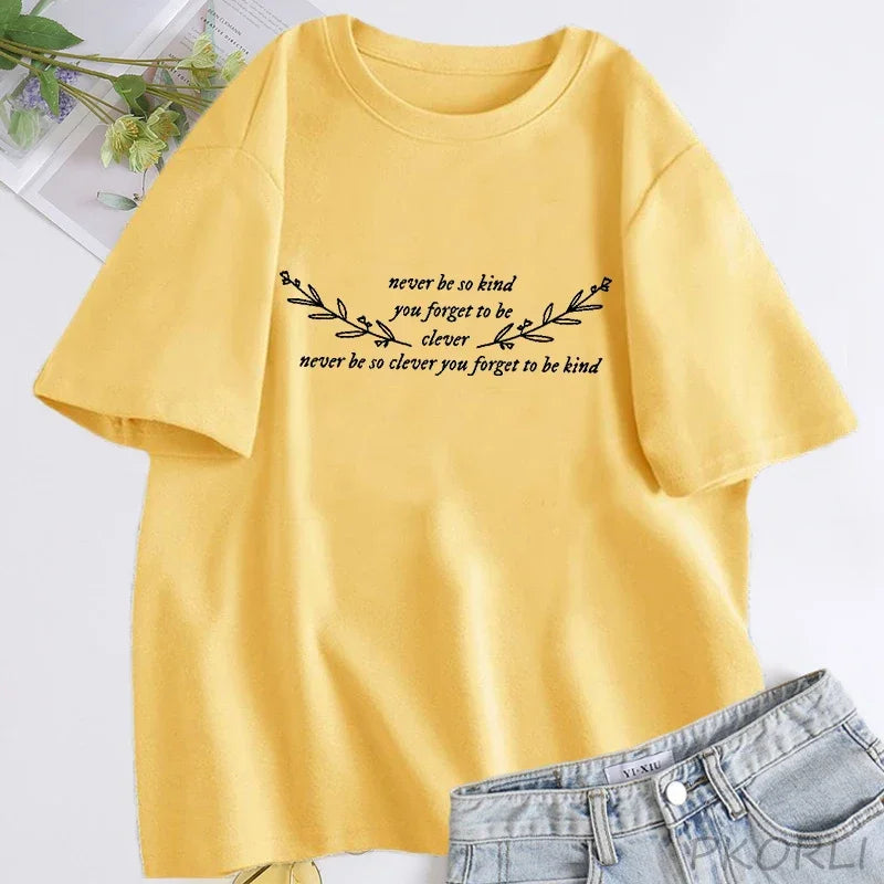 Women’s “Never Be So Clever” Cotton T-Shirt – Short Sleeve Streetwear