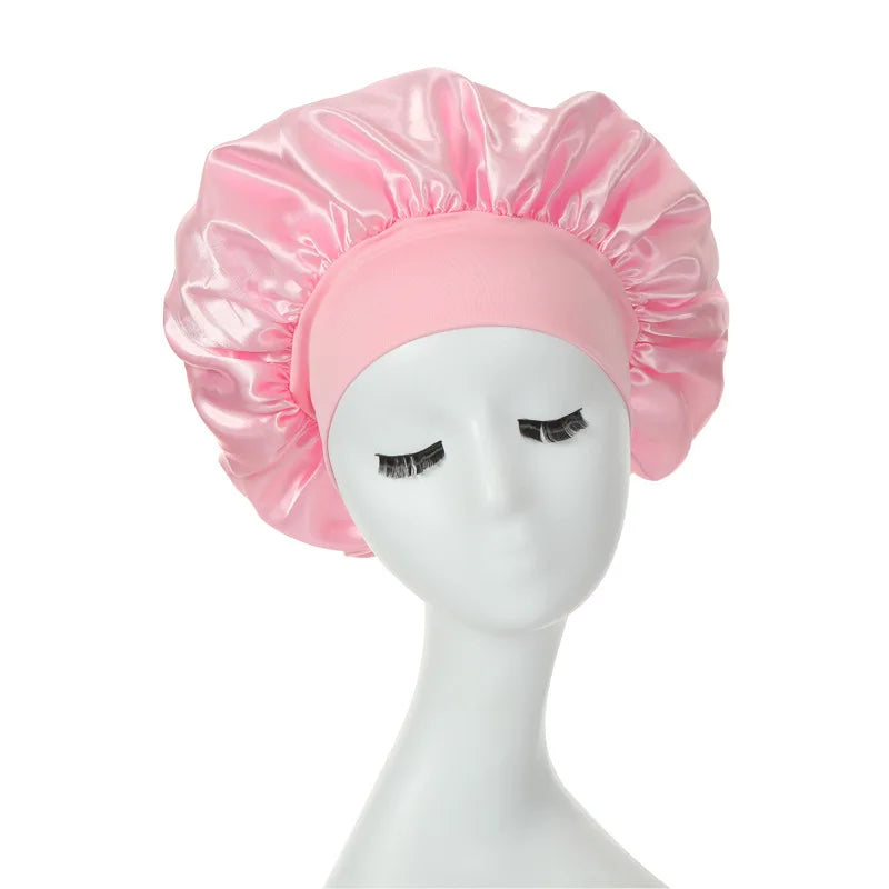 Satin Hair Bonnet – Adjustable Sleep Cap for Curly Hair