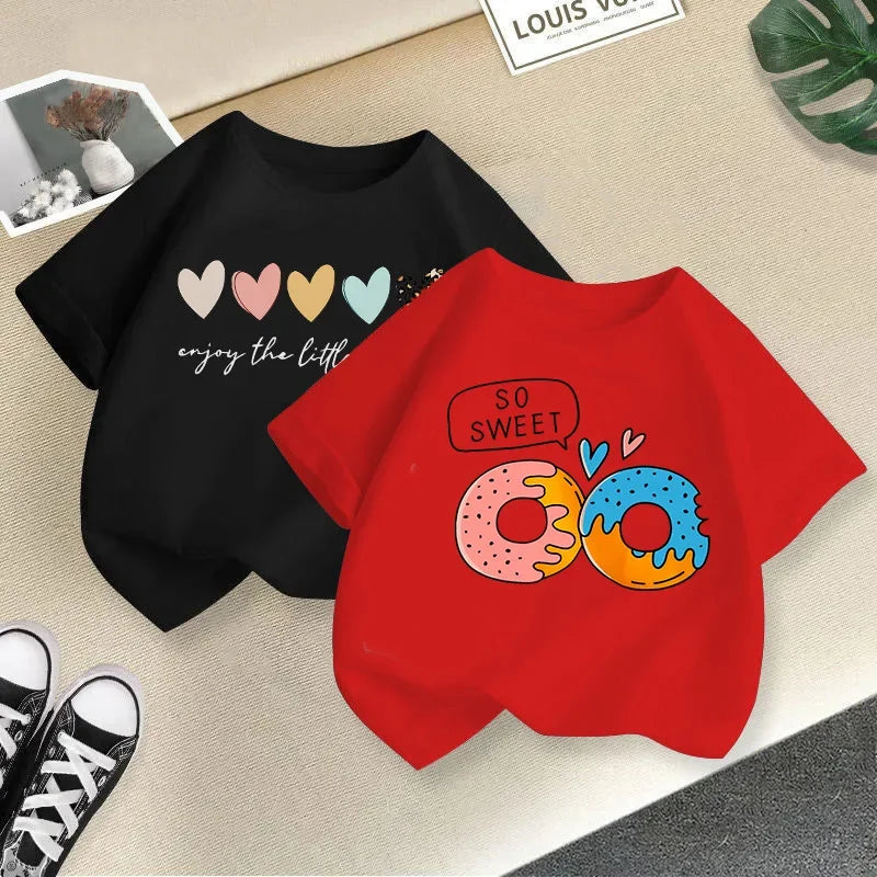 Summer Kids' Casual T-Shirt – Unisex Short Sleeve Baby Top