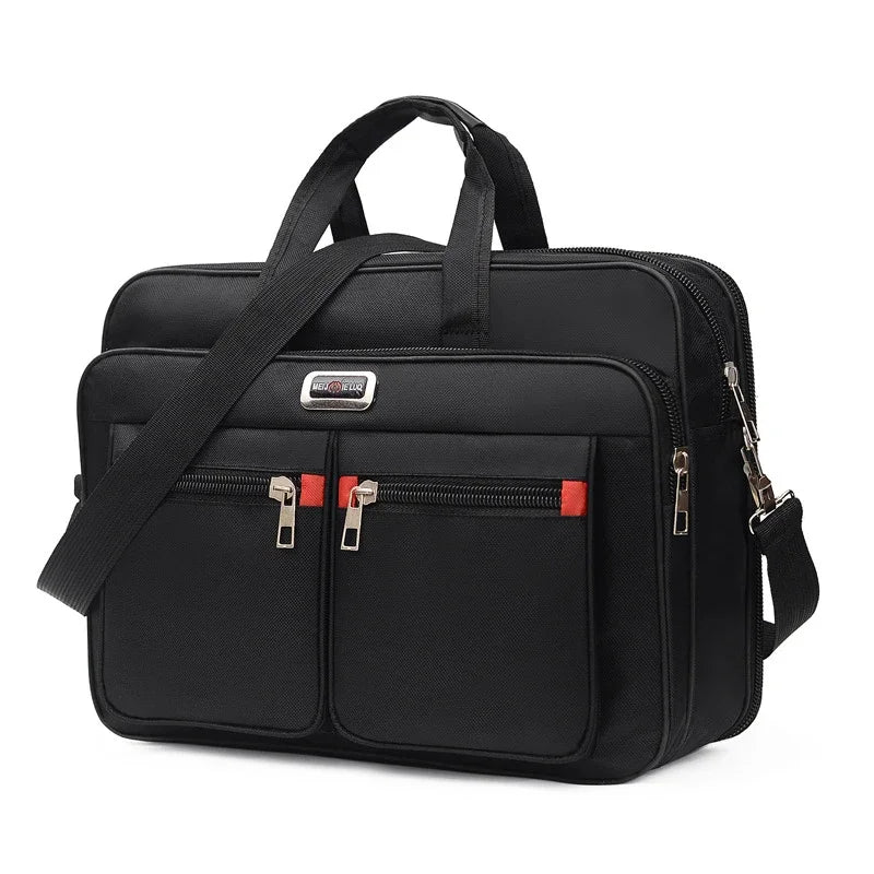 Simple Business Laptop Tote Bag – 15.6 Inch Large Capacity Shoulder Messenger Briefcase for Men Travel Notebook