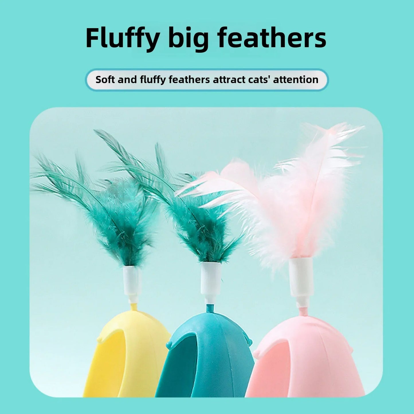 Feather Spinning Cat Toy – Boredom Relief & Interactive Play