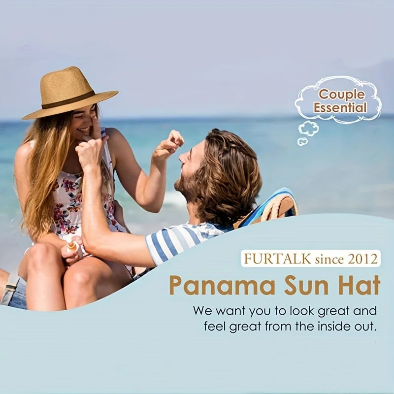 Summer Straw Fedora Hat – Unisex, Solid Color, Beach & Casual Style