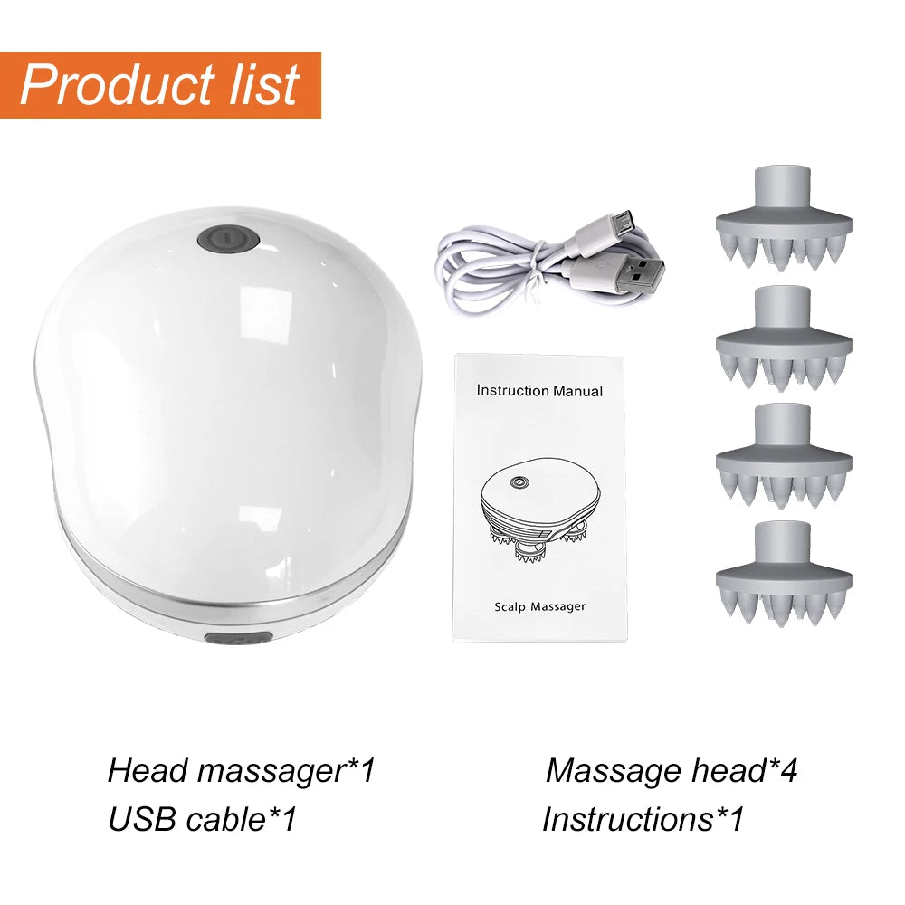 Electric Head & Scalp Massager – Rechargeable Anti-Stress Massage Tool