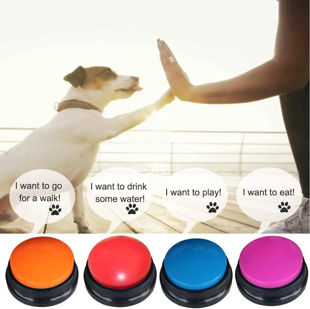 Voice Recording Button — 30s Record & Playback Pet Training Buzzer, Talking Dog Communication Buttons