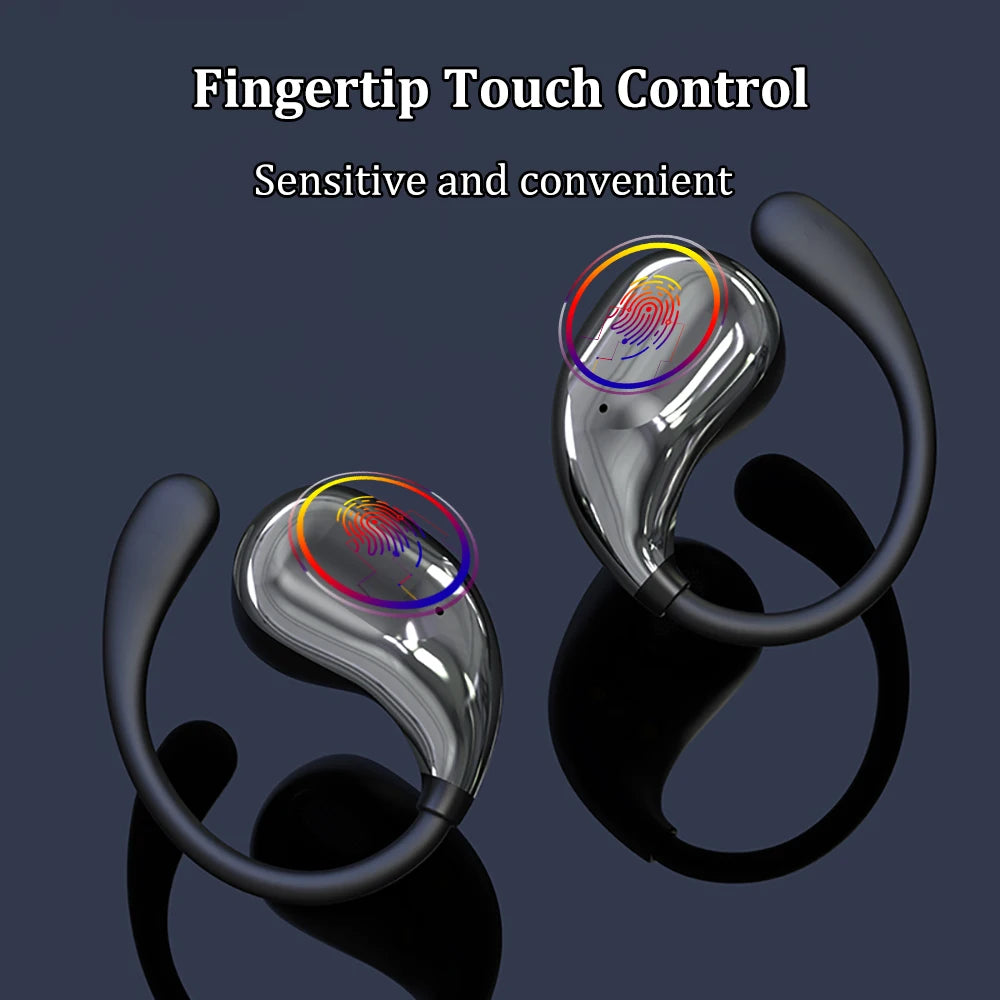 Bluetooth 5.4 TWS Ear Hook Earphones – HiFi, Waterproof, Touch Control