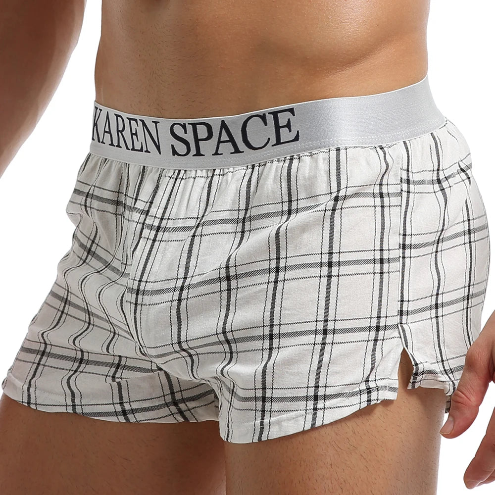 Men’s Plaid Boxer Shorts – Cotton Modal, Breathable & Comfortable Sleepwear