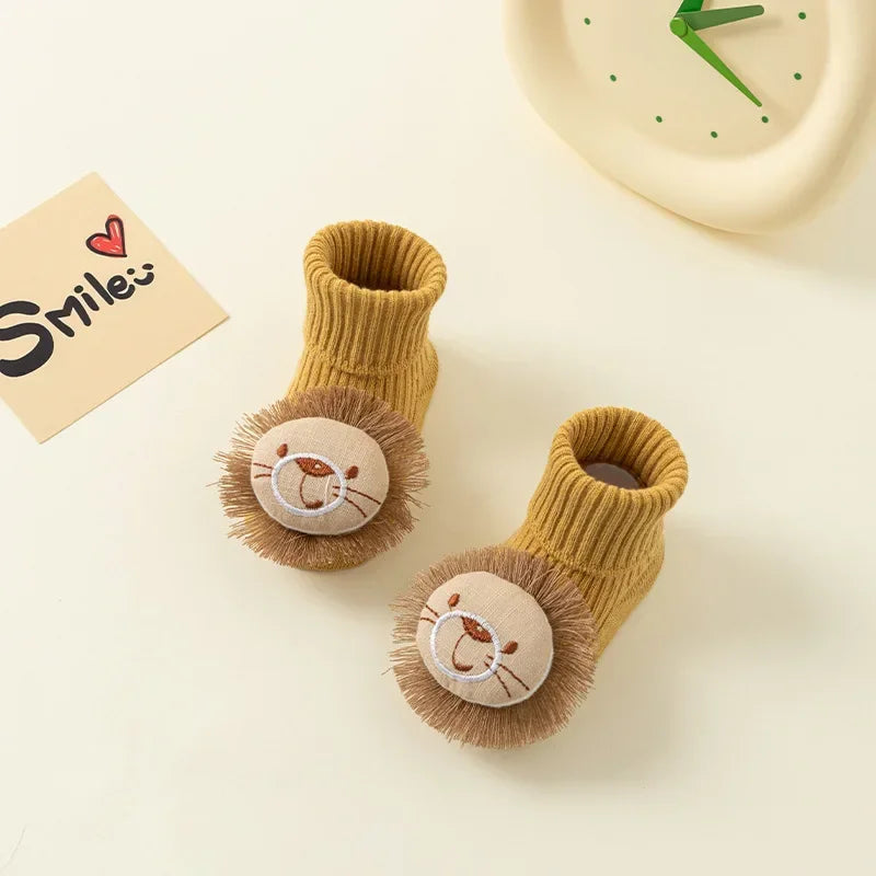 Newborn Baby Non-Slip Winter Socks – 3D Cartoon Toddler Socks (0-1y)