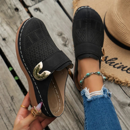 Women’s Summer Open-Toe Slippers – Flat Low Heel Fashion Slides