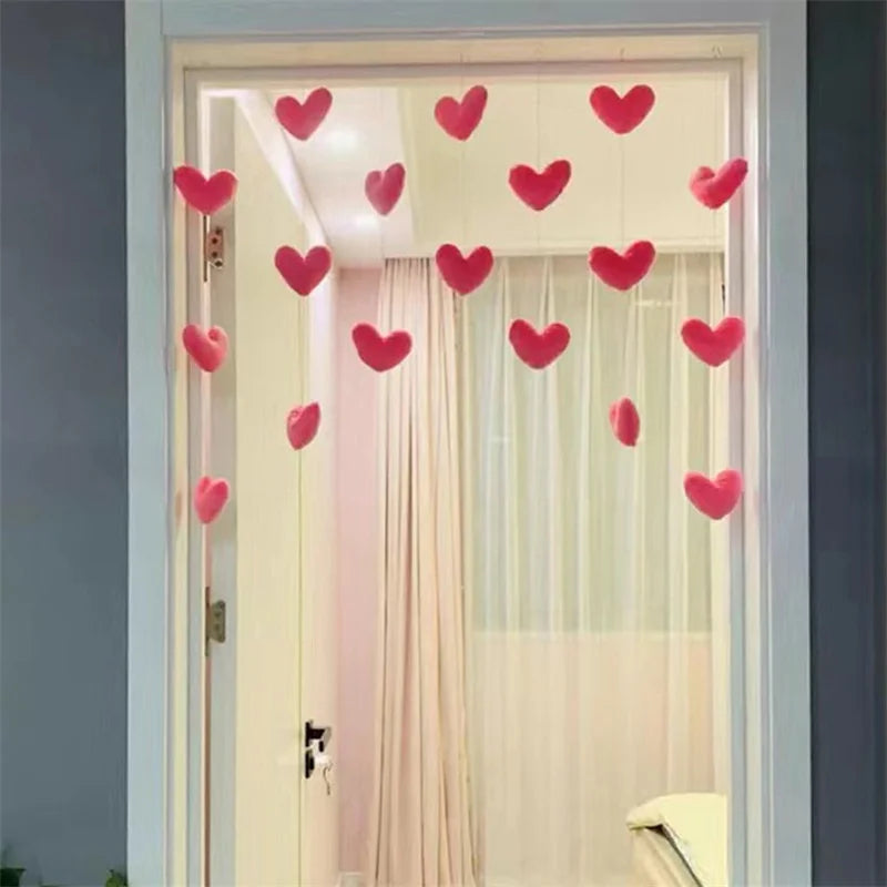 Korean Heart-Shaped String Curtain – Door Hanging Partition for Girls' Room Decor