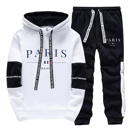 Men's Hoodie & Sweatpants Set – Stylish, Comfortable, High-Quality Sportswear for Daily Wear in Autumn/Winter.