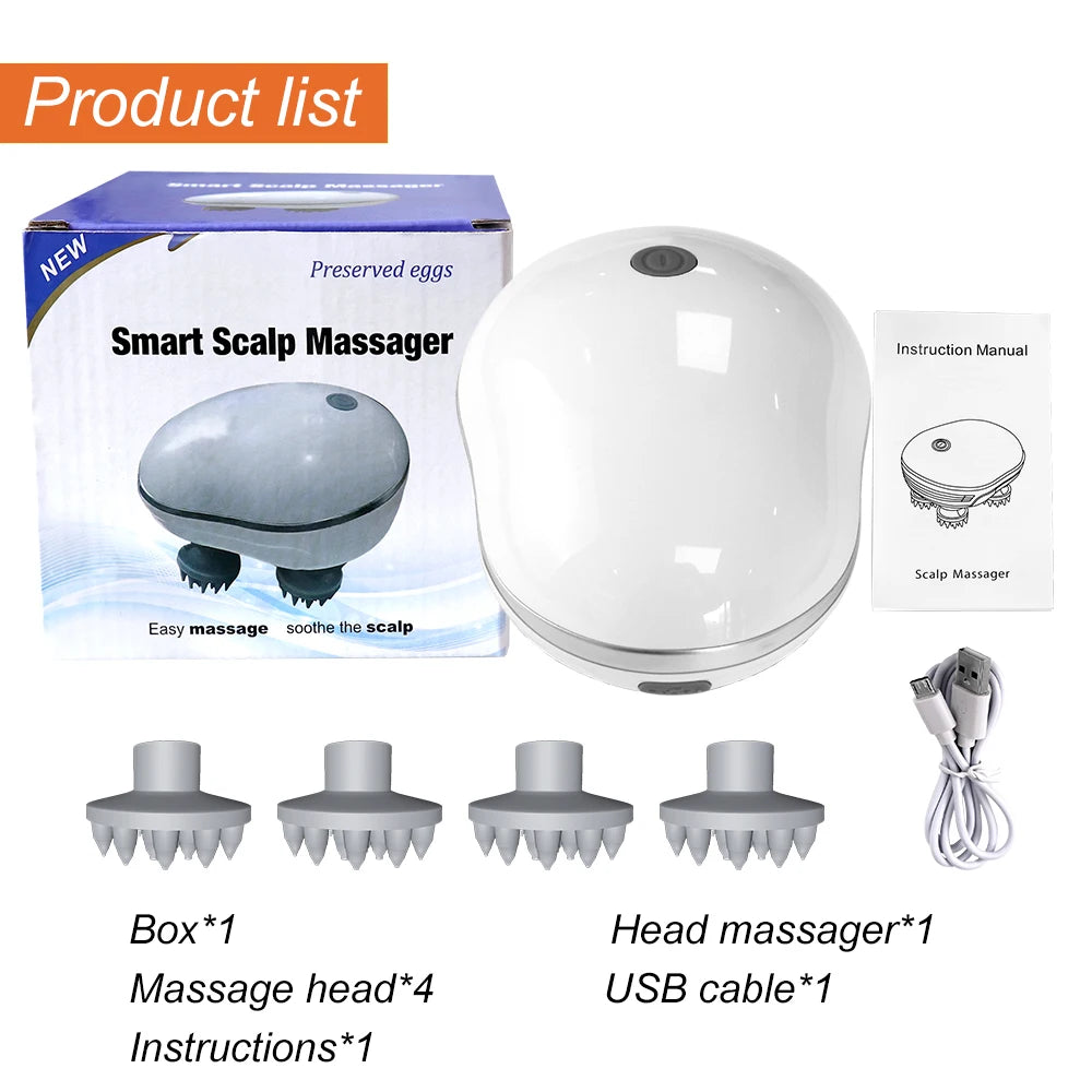 Electric Head & Scalp Massager – Rechargeable Anti-Stress Massage Tool