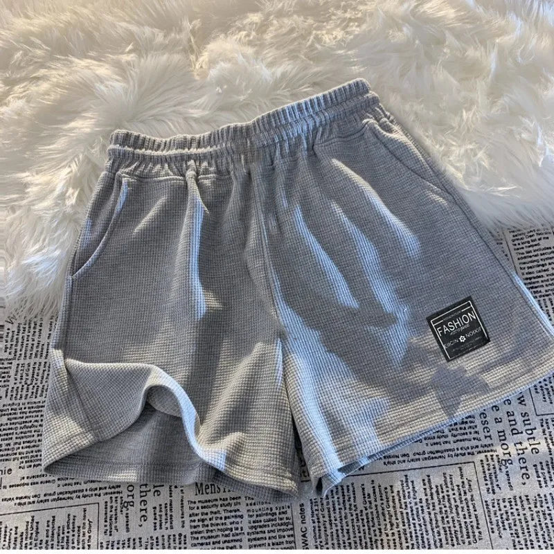 Women's Waffle Knit Summer Lounge Shorts – Casual, Loose, with Pockets