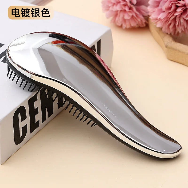 Marble Anti-Static Mini Comb – Plastic Detangling & Scalp Massage Hairbrush for Women, Shower & Salon Use