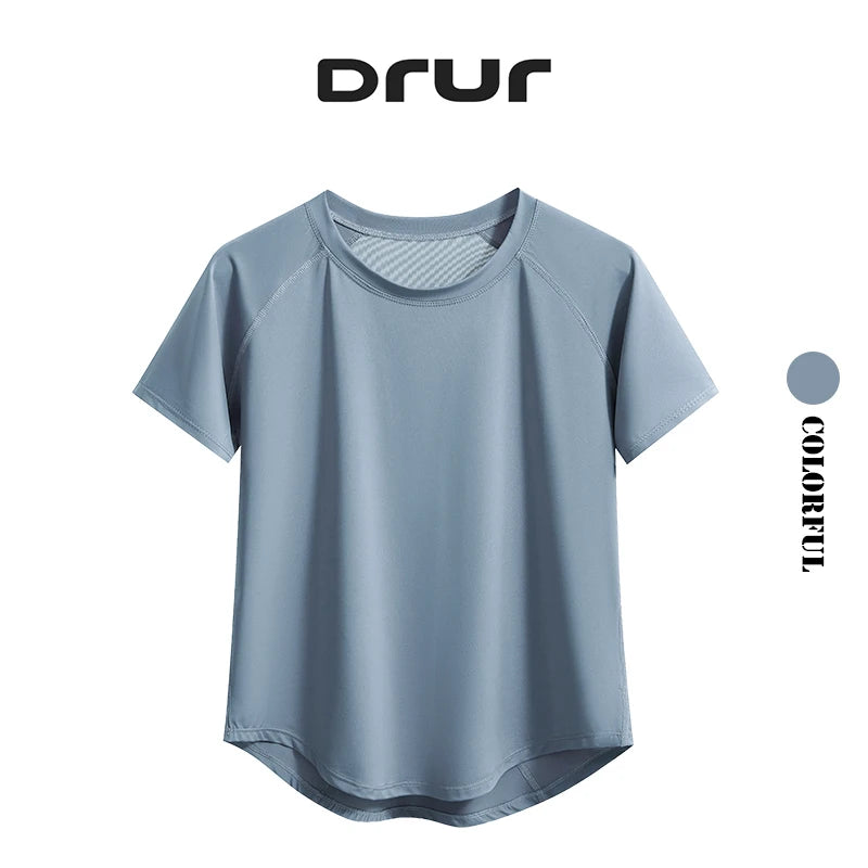 DRUR Women's Yoga Top — Quick-Dry Short Sleeve Gym Workout Shirt