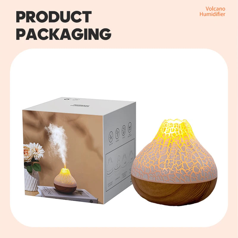 Creative Volcano USB Air Humidifier – Desktop Mist Diffuser & Air Purifier Freshener