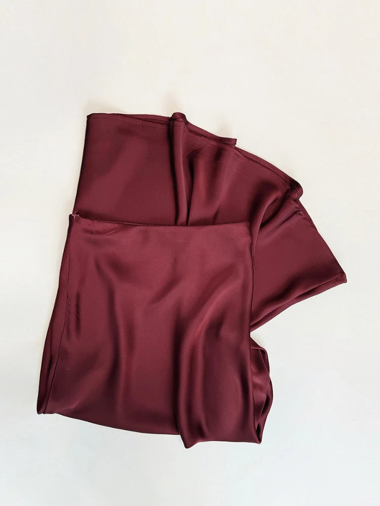 Summer Satin High Waist Fishtail A-Line Skirt for Women