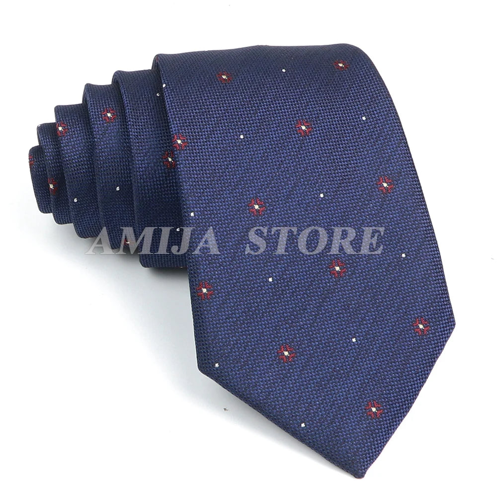 Men’s Jacquard Neck Ties 7cm – Floral & Stripe Design Necktie for Wedding, Party, Business & Daily Wear Gift