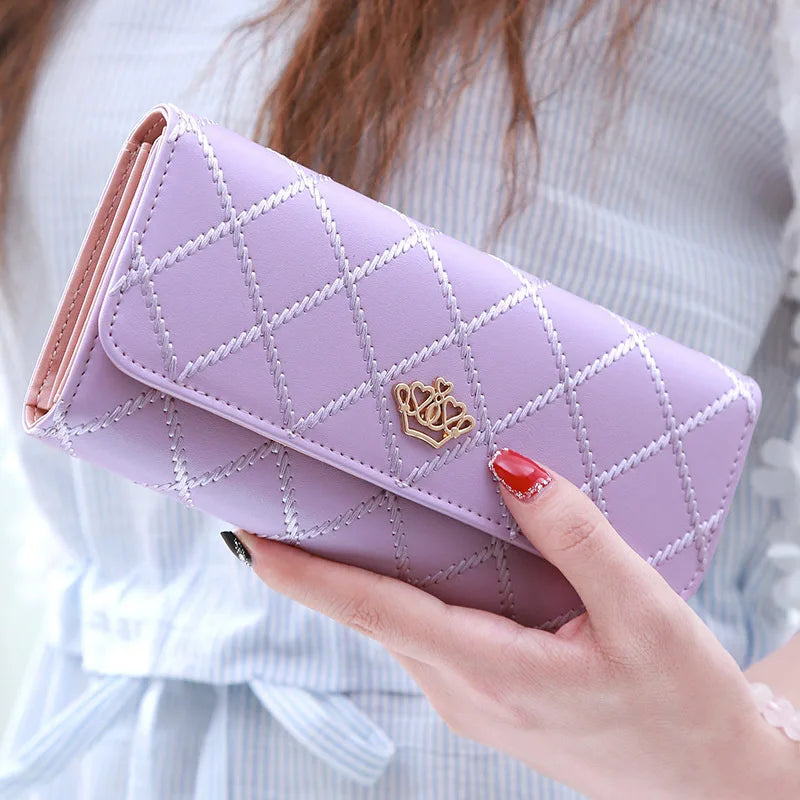 Women’s PU Leather Long Wallet – Large Capacity Card, Phone & Coin Holder