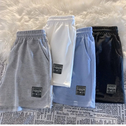 Women's Waffle Knit Summer Lounge Shorts – Casual, Loose, with Pockets