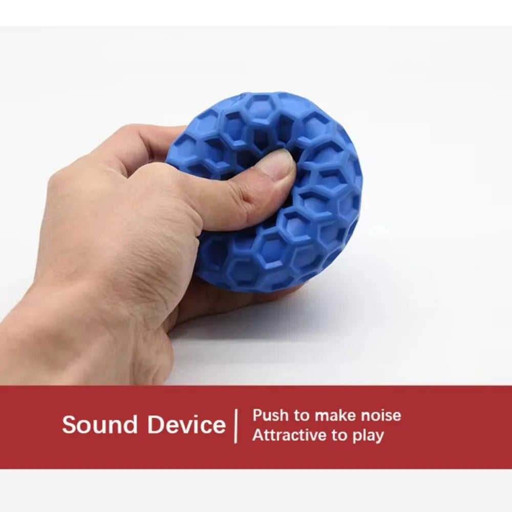 Durable Rubber Dog Toy – Interactive Honeycomb Ball for Teething & Play