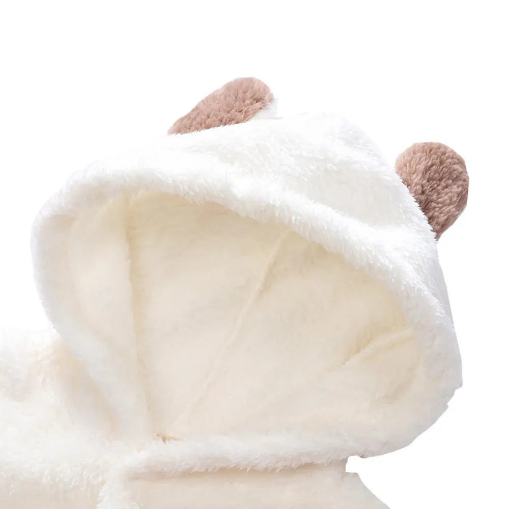 Newborn Baby Romper — Winter Fleece Animal Jumpsuit, Unisex Xmas Outfit