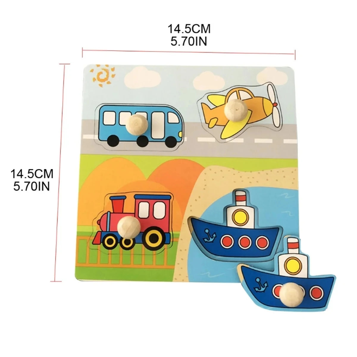 Montessori 3D Wooden Puzzle Baby Toys Early Learning Fruit Cognitive Board