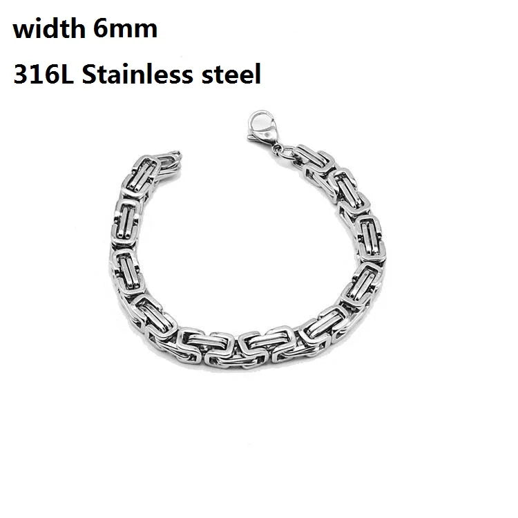 316L Stainless Steel Cuban Chain Bracelet – Unisex Vintage Figaro Punk K-pop Viking Jewelry Gift
