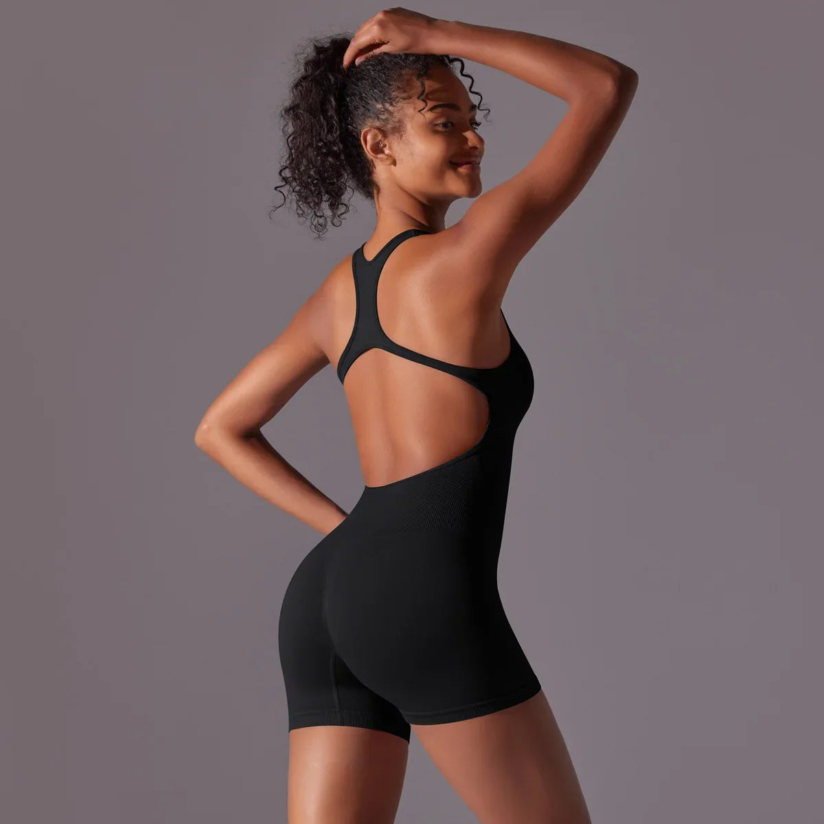 Women’s Backless Yoga Jumpsuit – Quick-Dry Fitness & Sportswear