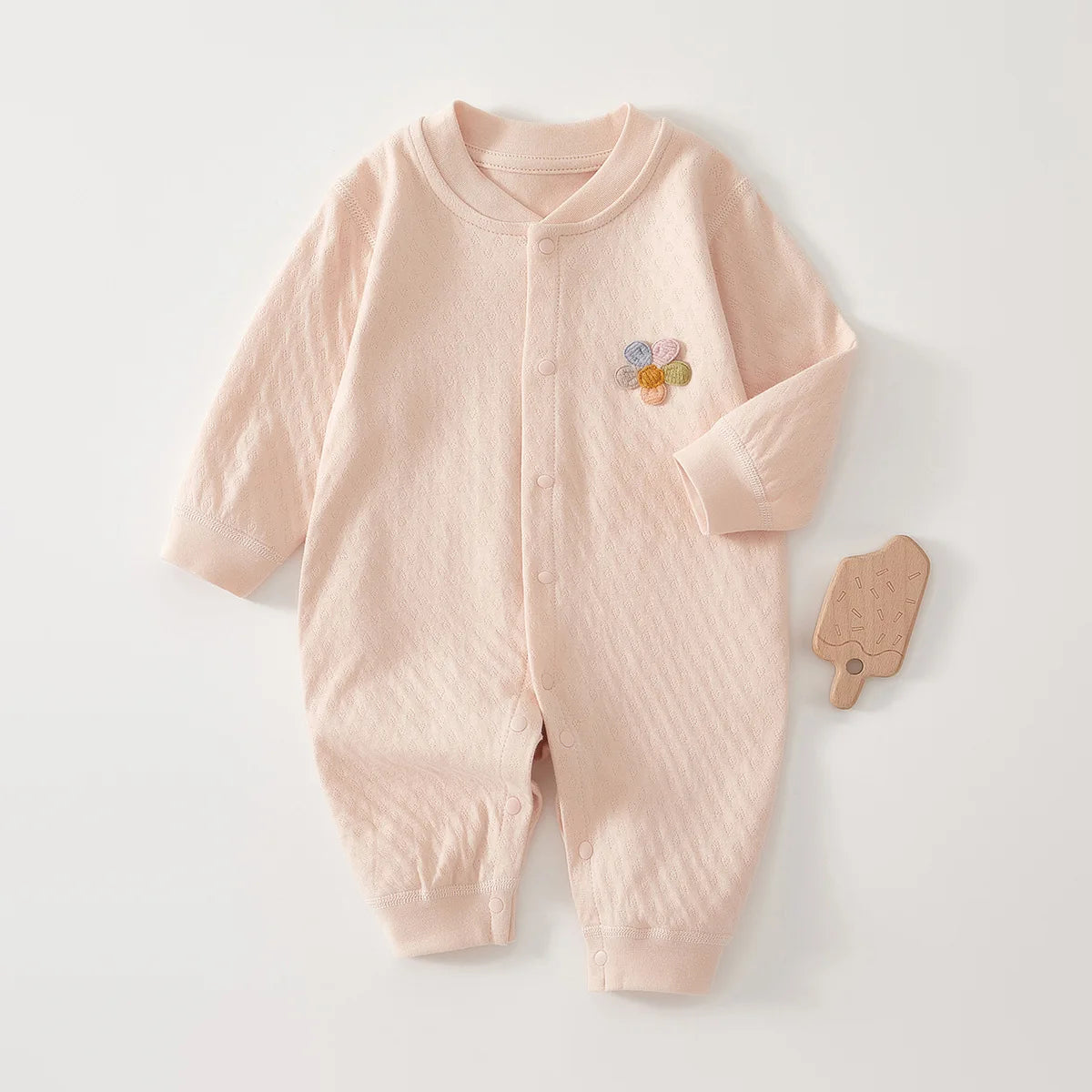 Baby Romper — 0–12M, Long Sleeve, 100% Cotton, Unisex, Spring/Autumn Infant Outfit