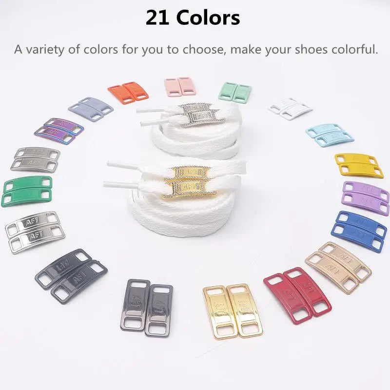Original AF1 Shoelace Set – White Flat Laces with Shoe Decoration for Air Force 1 Sneakers & Accessories