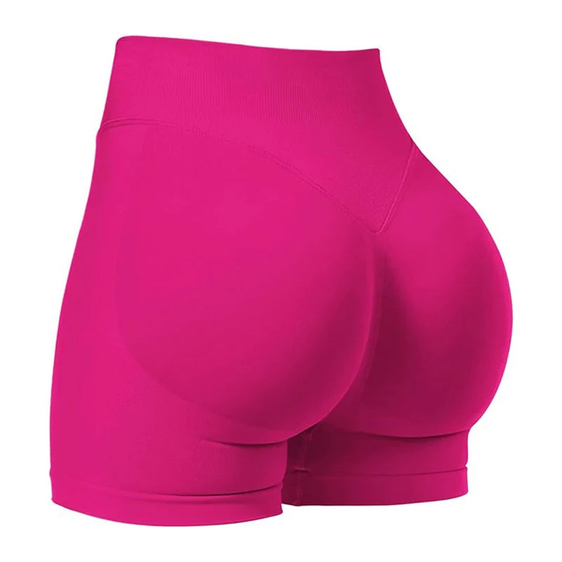 Women’s Seamless Scrunch Bum Yoga Shorts – Ribbed, Stretch, Workout & Gym Fit