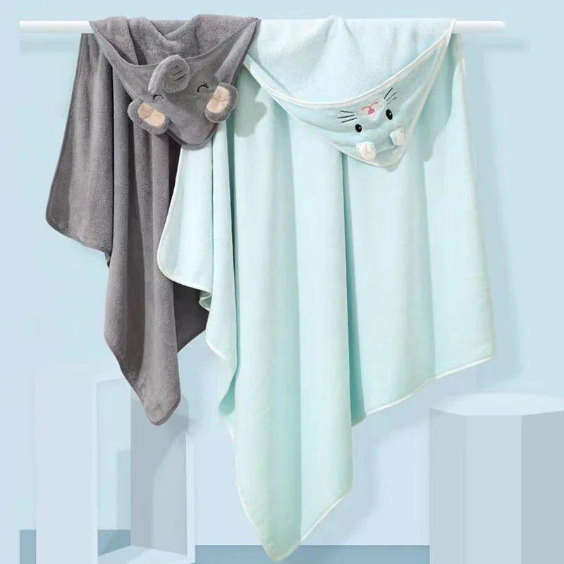 Toddler Hooded Coral Fleece Bath Towel