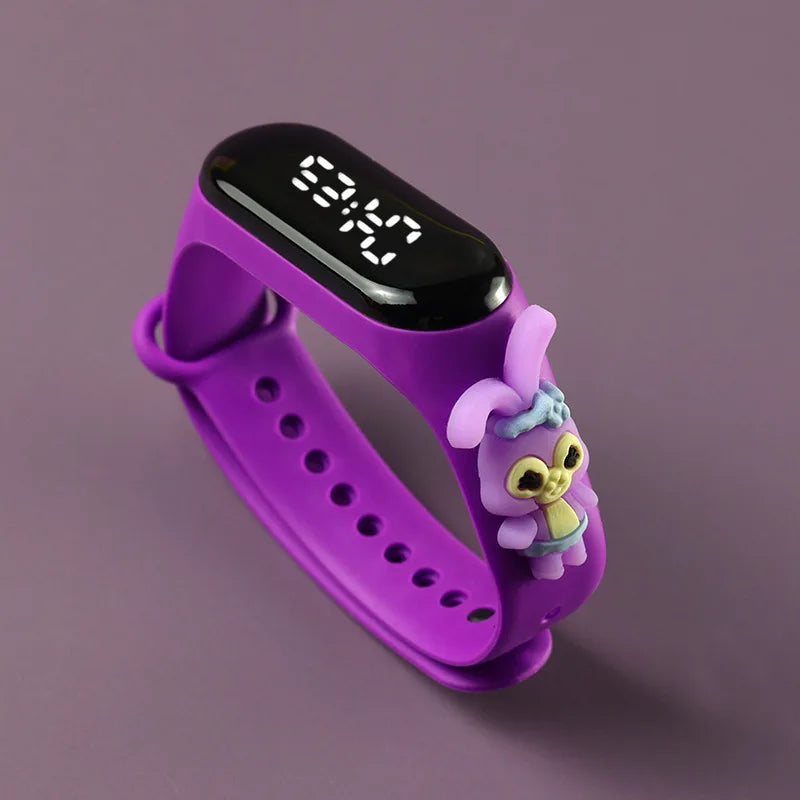 Kids' Fashion LED Watch – Mickey & Spiderman Design, Waterproof Sports Bracelet