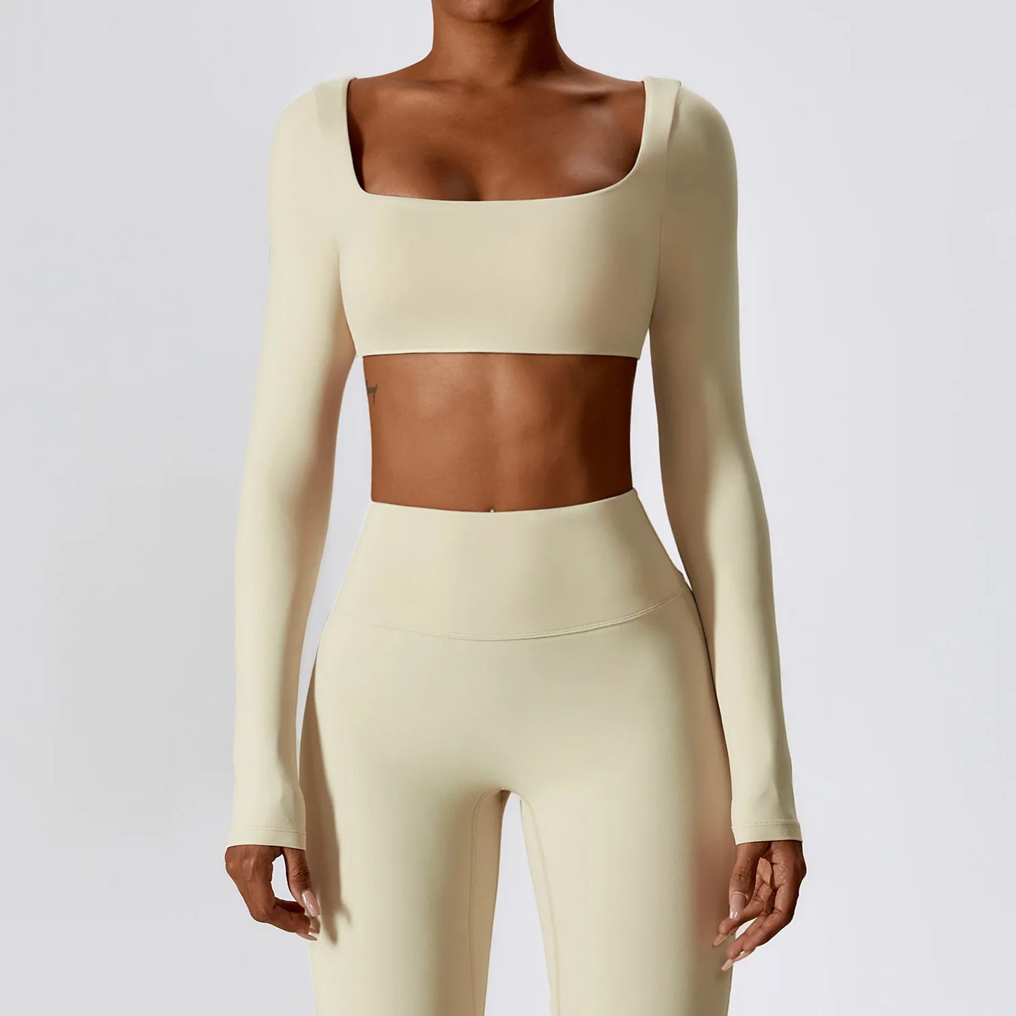 Women's Long Sleeve Crop Top – Quick-Dry Yoga & Gym Shirt