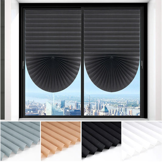 Adhesive Pleated Window Shades – Non-Woven Blackout Zebra Blinds .