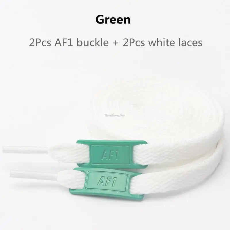 Original AF1 Shoelace Set – White Flat Laces with Shoe Decoration for Air Force 1 Sneakers & Accessories