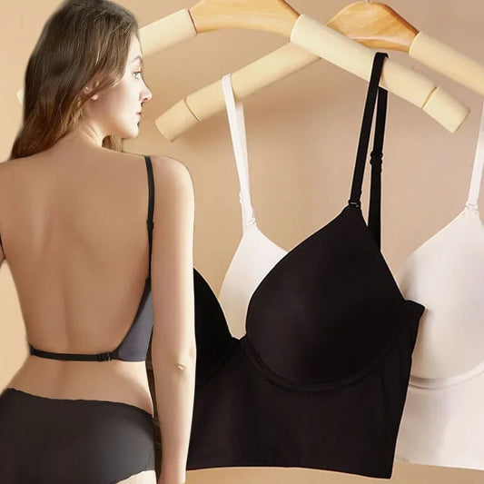 Women’s Backless Push-Up Bra – Seamless Invisible Lace Wedding Lingerie Corset Bralette