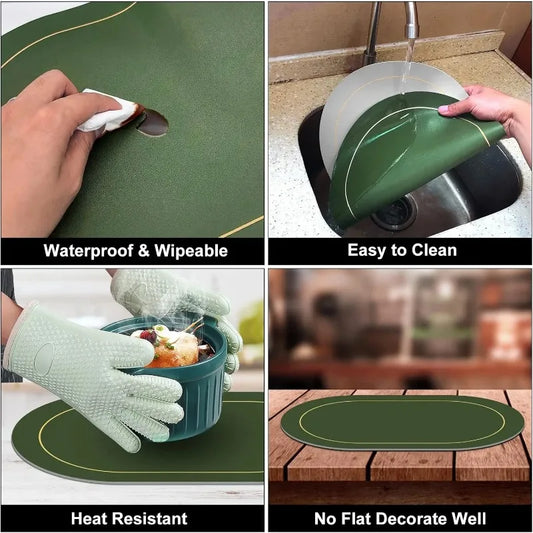 Oval Leather Placemats – Heat Resistant Washable Table Mats