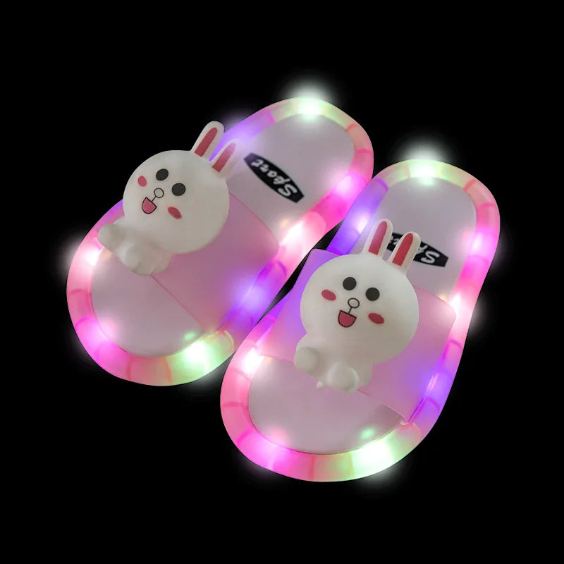 Kids' Cartoon Animal Light-Up Slippers – Cute Bathroom Shoes for Toddlers & Gifts
