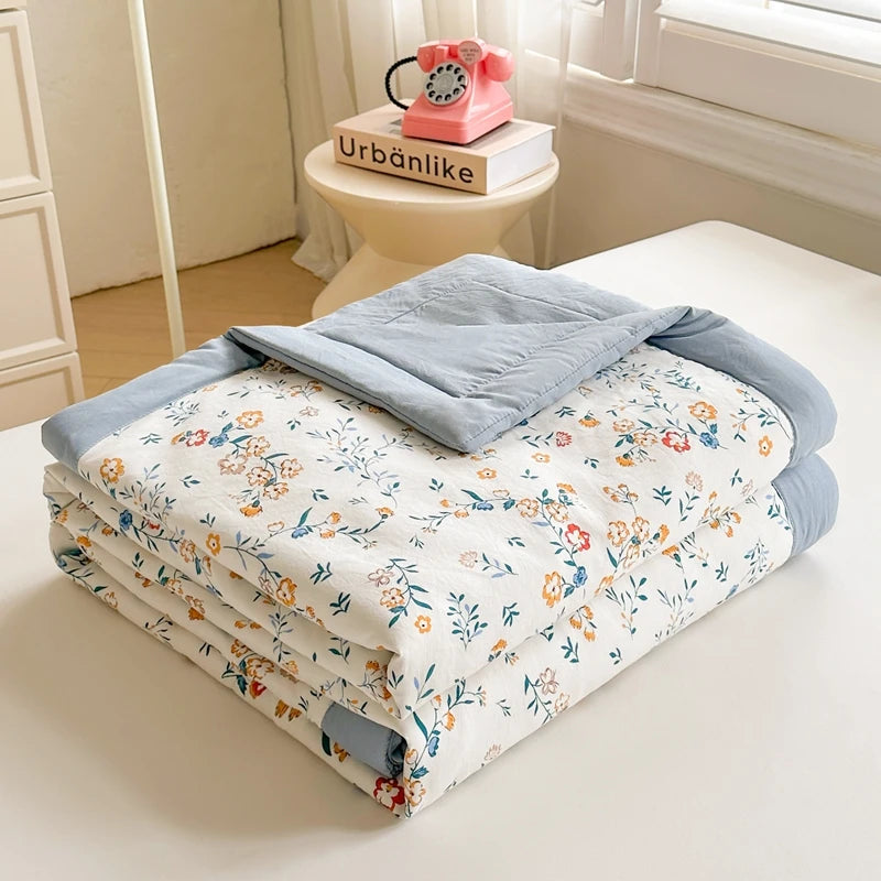 2025 Cotton Summer Quilt – Lightweight, Skin-Friendly, Ultra-Soft Printed Comforter/Blanket