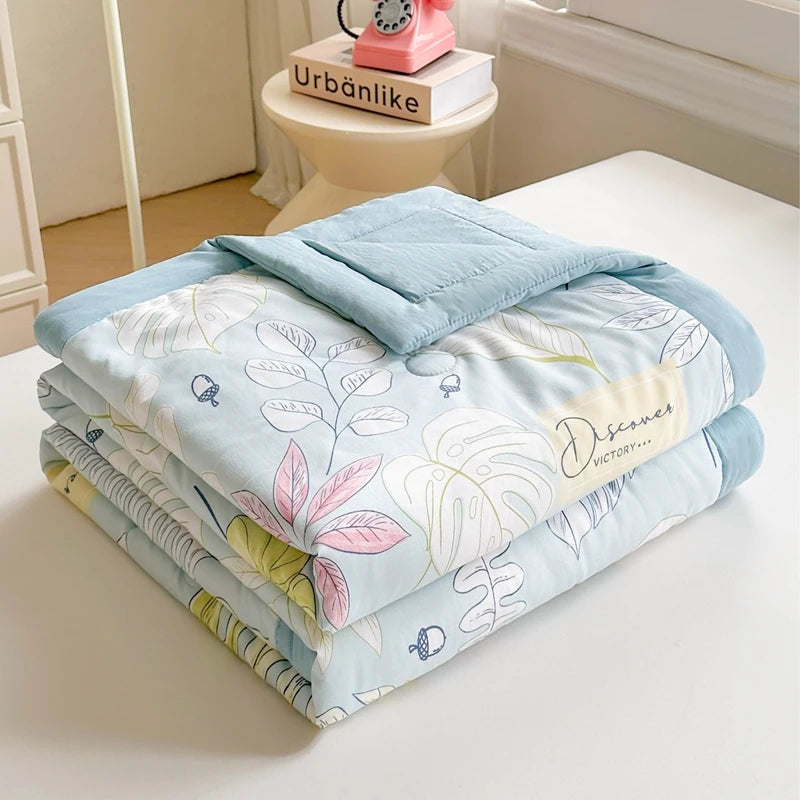 2025 Cotton Summer Quilt – Lightweight, Skin-Friendly, Ultra-Soft Printed Comforter/Blanket