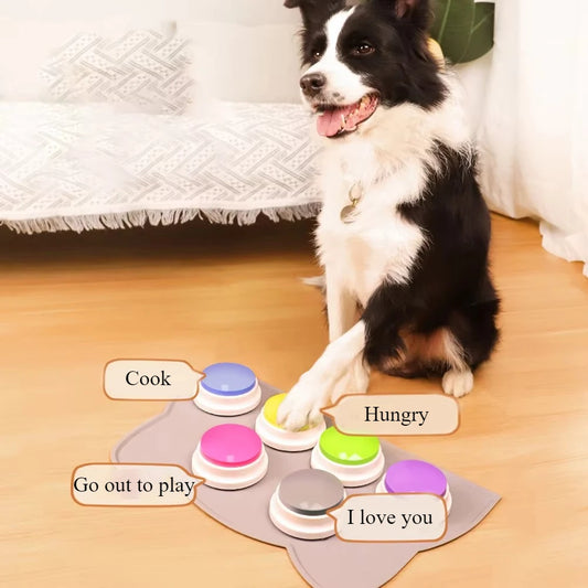 Pet Training Voice Button — Recordable Talking Buzzer Toy for Dogs & Interactive Communication