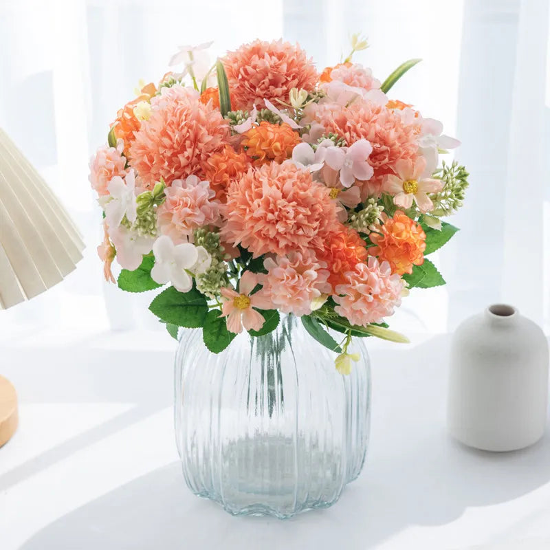 Artificial Silk Chrysanthemum Bouquet – Wedding, Home, Festival & DIY Wall Decorations
