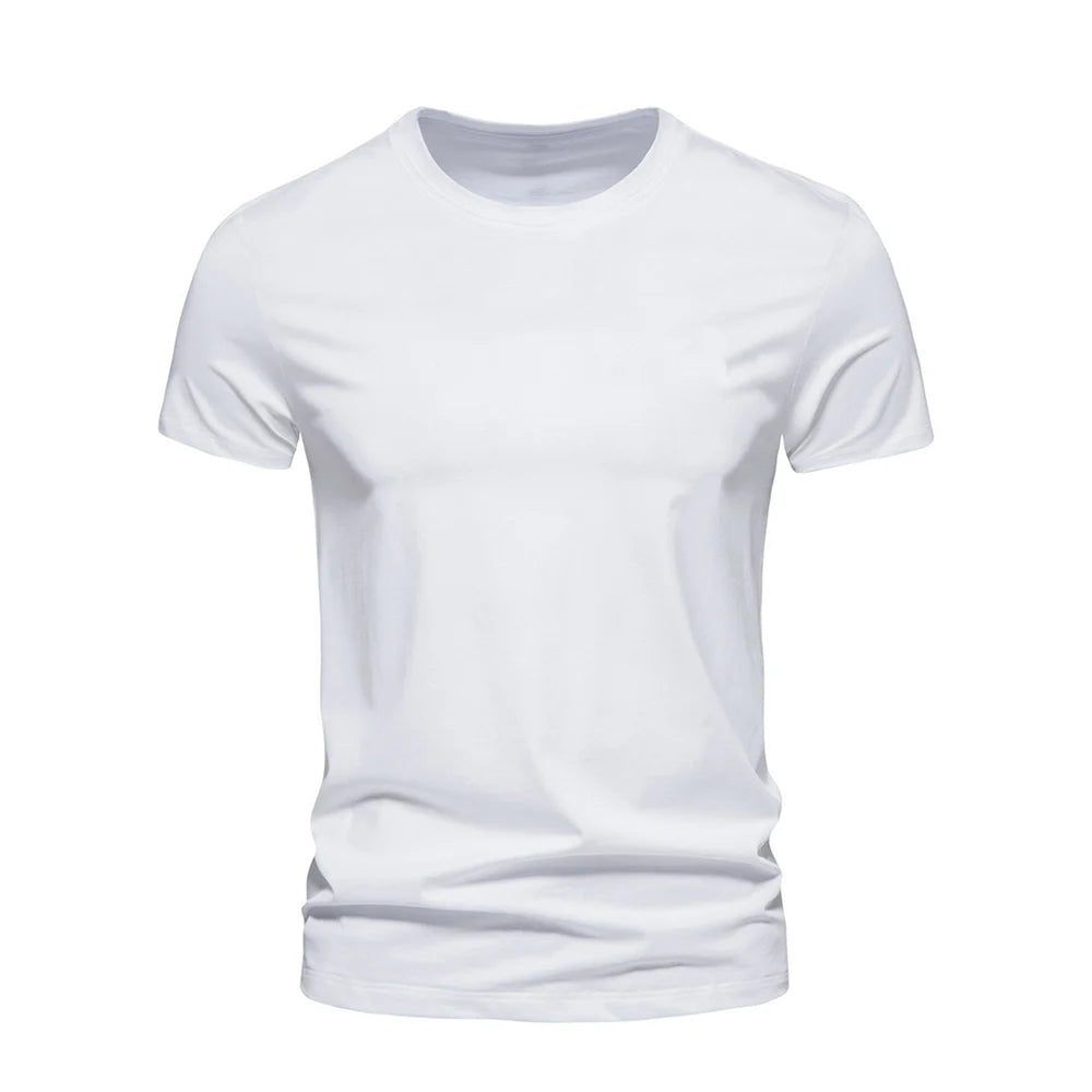 Men's Fashion Cotton Tshirt– Unisex, Short Sleeve, Casual, Solid Color, O-Neck