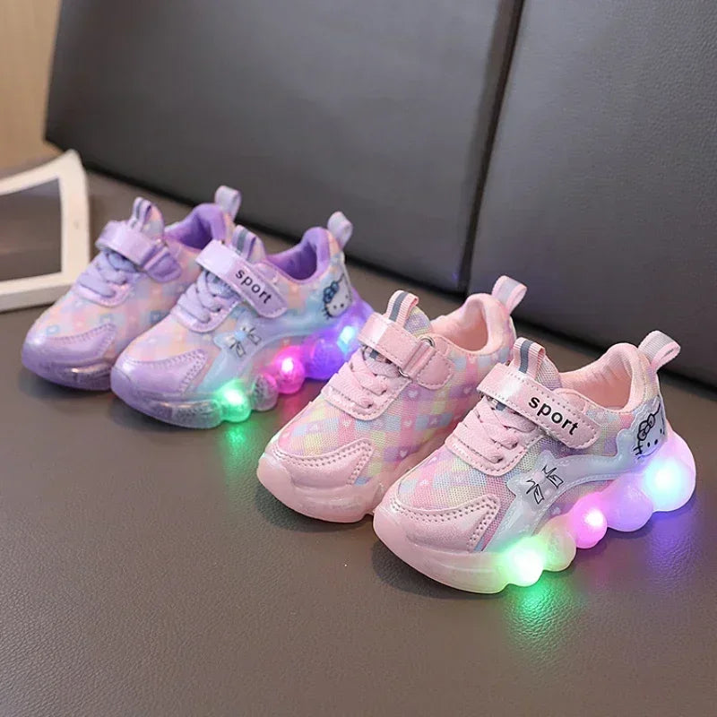 Cute Hello Kitty LED Sneakers – Anti-Slip Toddler & Kids' Shoes