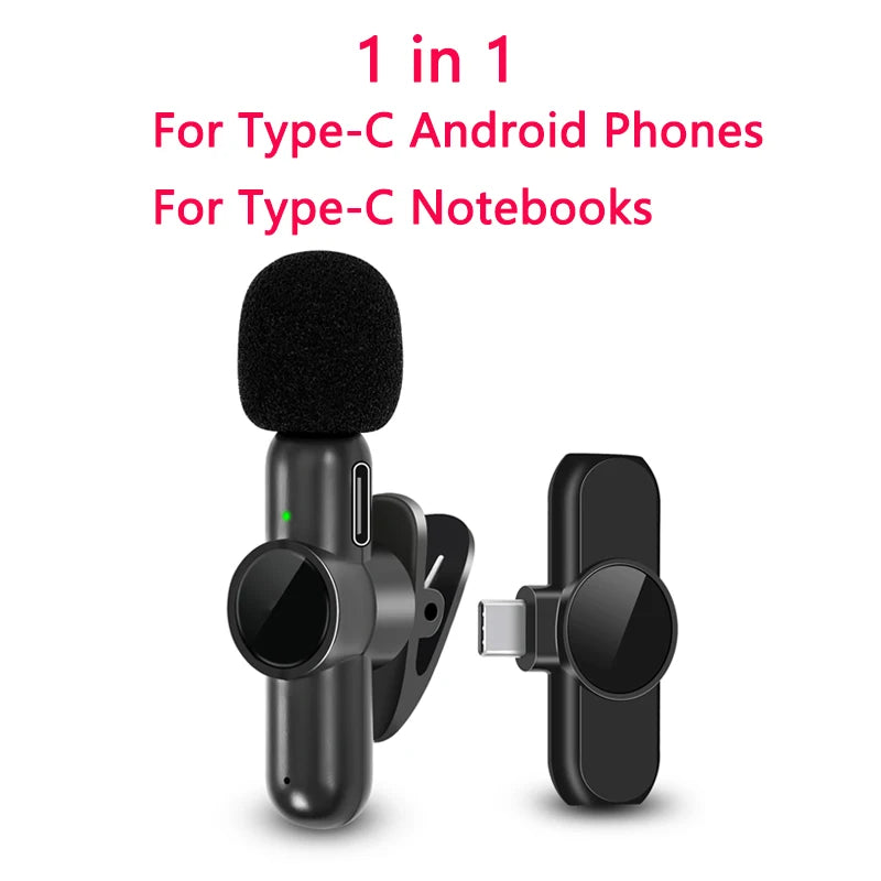 K61 Wireless Lavalier Mic – Mini Clip-On Microphone for Phone & Laptop