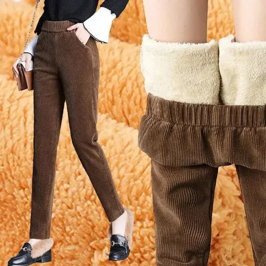 Women’s Plush Corduroy Casual Pants for Winter