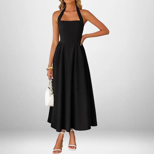 2025 Summer Women’s Elegant Backless Sleeveless Long Dress – Square Collar