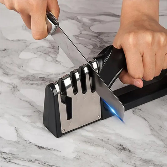 4-Segment Portable Kitchen Knife Sharpener with Non-Slip Base