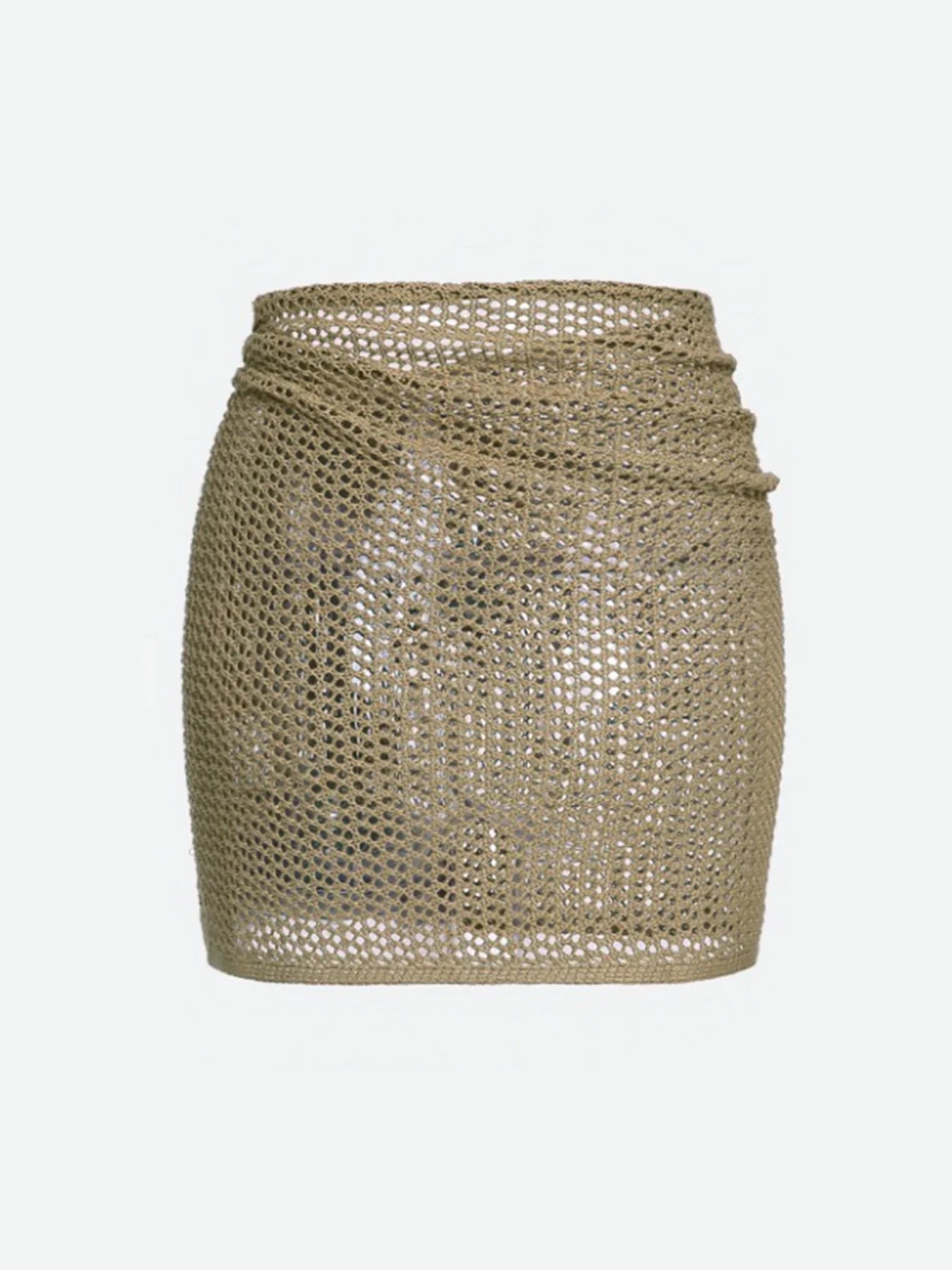 Women’s Knitted Hollow Beach Cover-Up Skirt – Sexy Summer Slit Design.